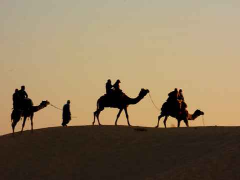 Desert landscape in Jaisalmer during an adventure tour