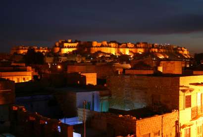 Night View of Jaisalmer City during 02 Days Jaisalmer Desert Adventure Tour