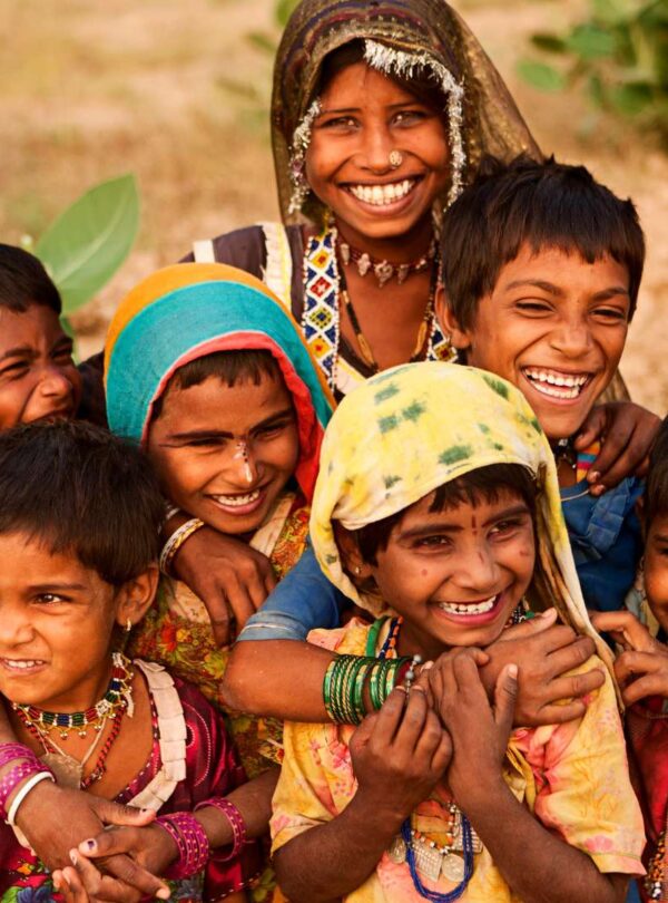 Local kids playing during Rajasthan village tour experience